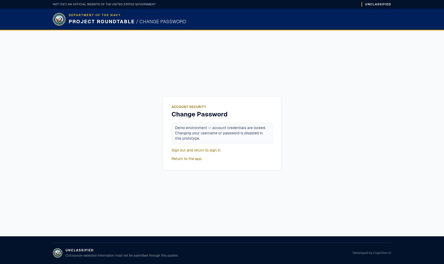 Password changes locked